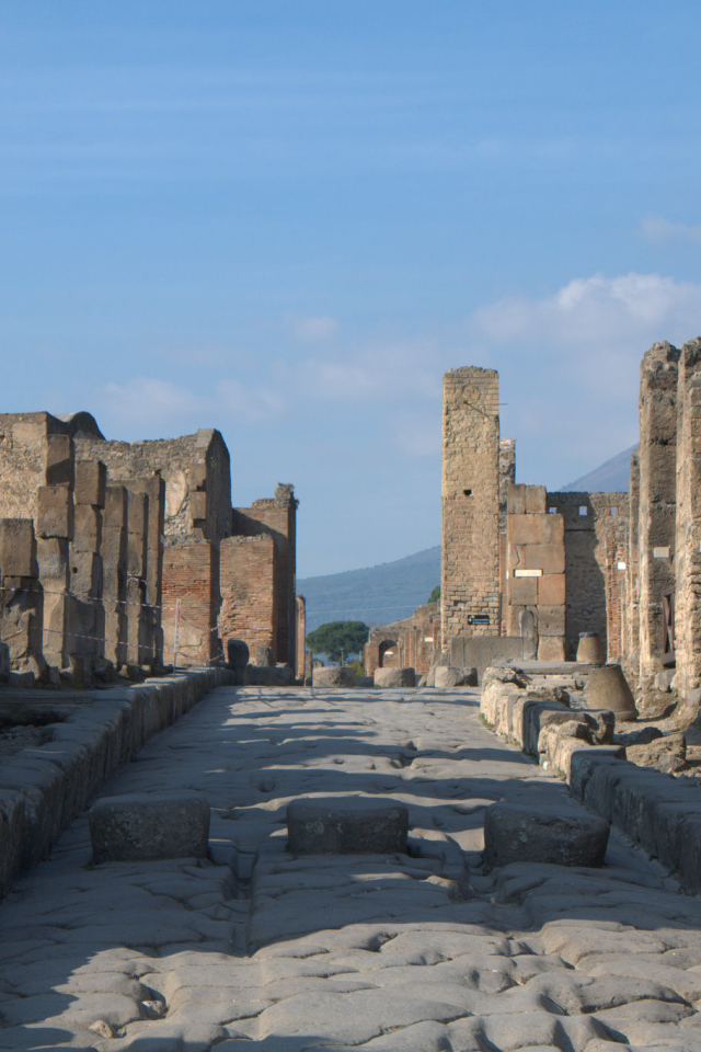 Древняя улица в Помпеях, Италия