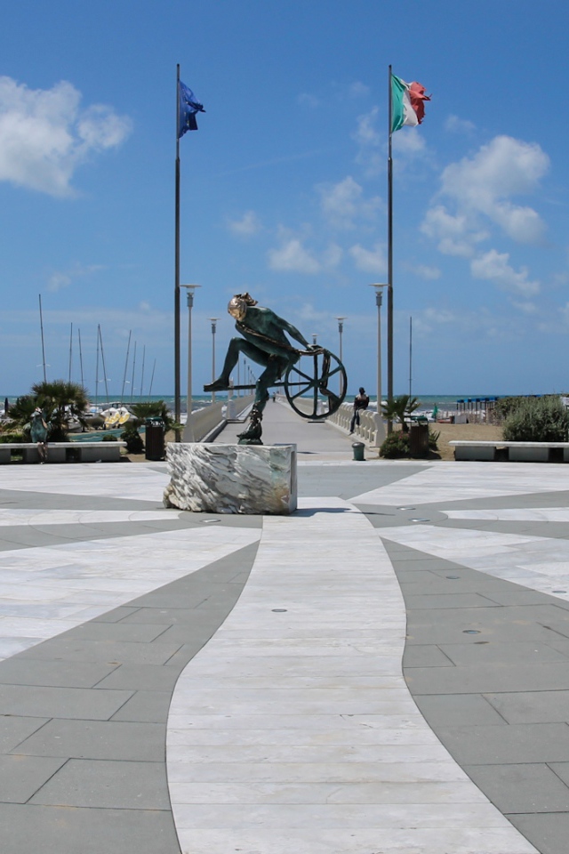 Monument on the seafront in the resort of Forte dei Marmi, Italy