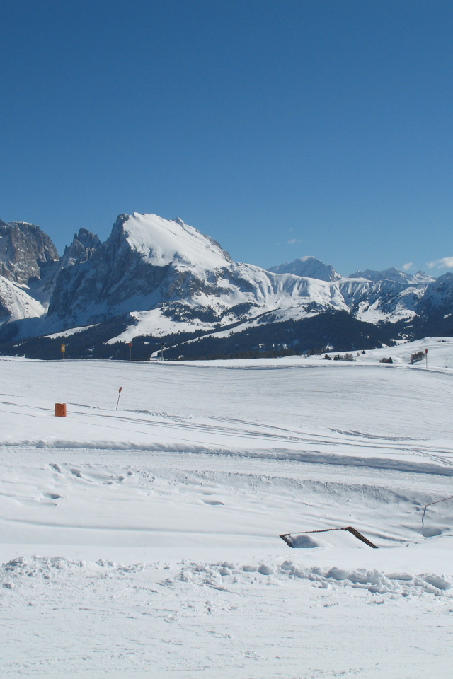 Лыжная трасса на курорте Ортизей, Италия