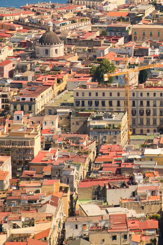 Вид со стены крепости в Неаполе, Италия