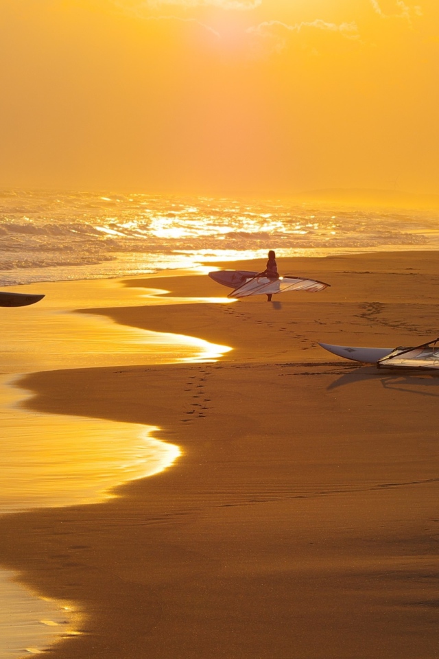 Закат на пляже в Перу