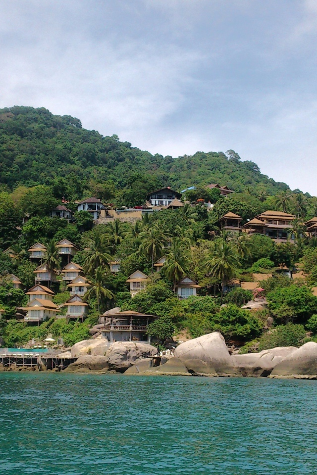 Дома на берегу на острове Тао, Таиланд