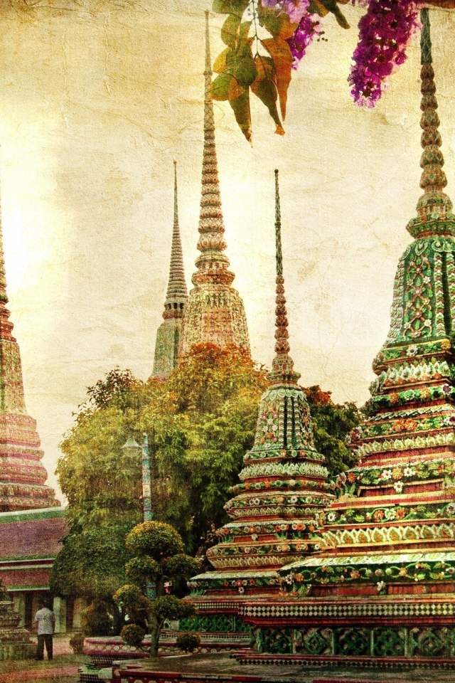 Храмы в цветах в Бангкоке, Таиланд
