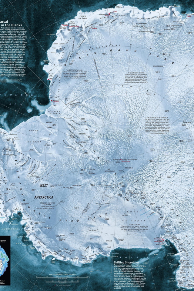 Большая подробная карта Антарктики