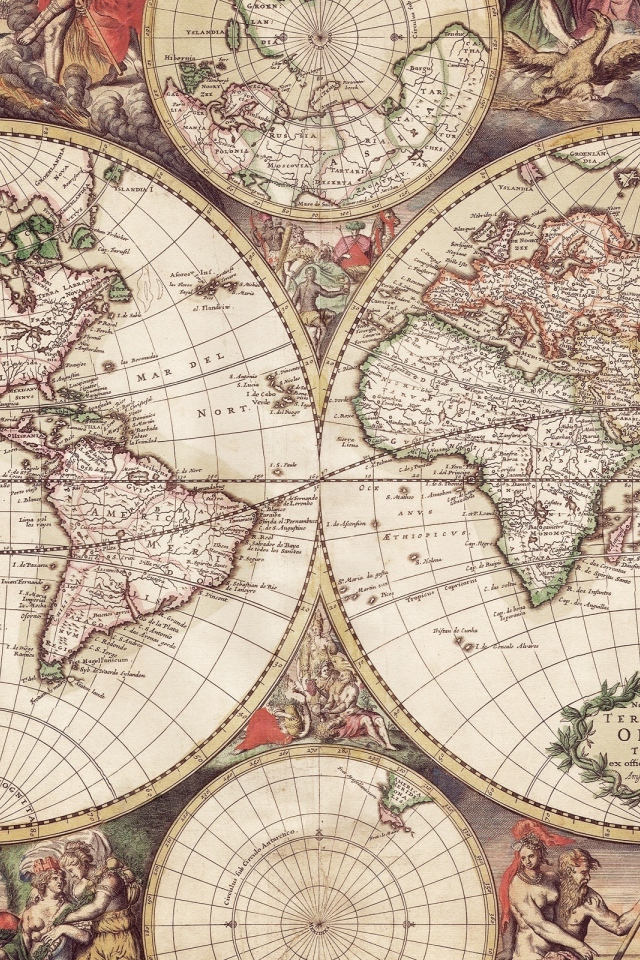 Старинная карта Земли
