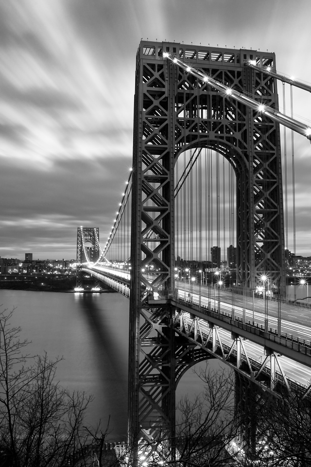 Мост Джорджа Вашингтона со стороны Нью-Джерси, США