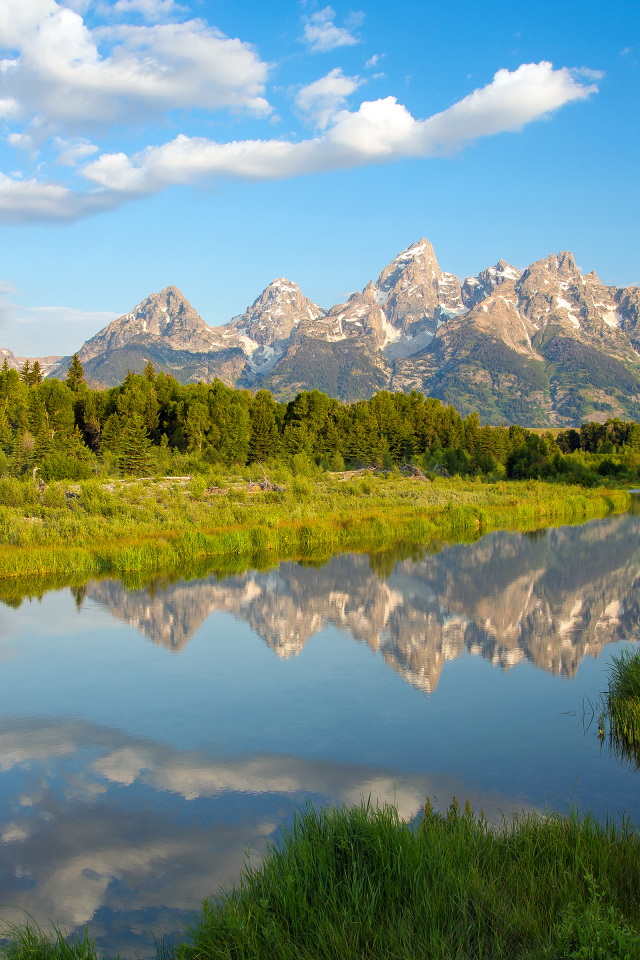 Утро в парке Гранд-Титон в Вайоминге, США