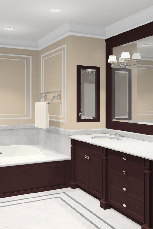 Большое зеркало в ванной