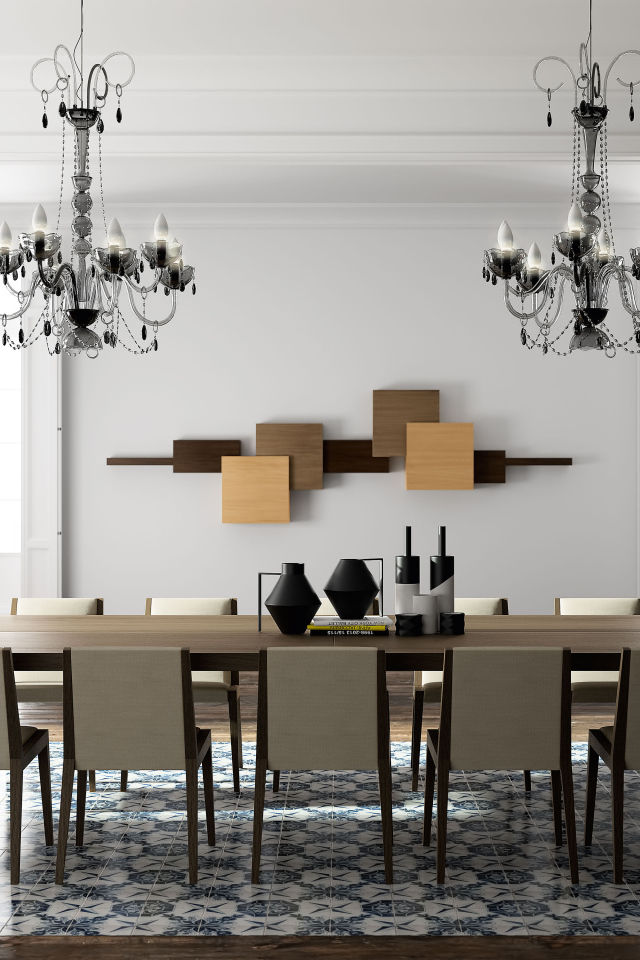 Большой стол в столовой