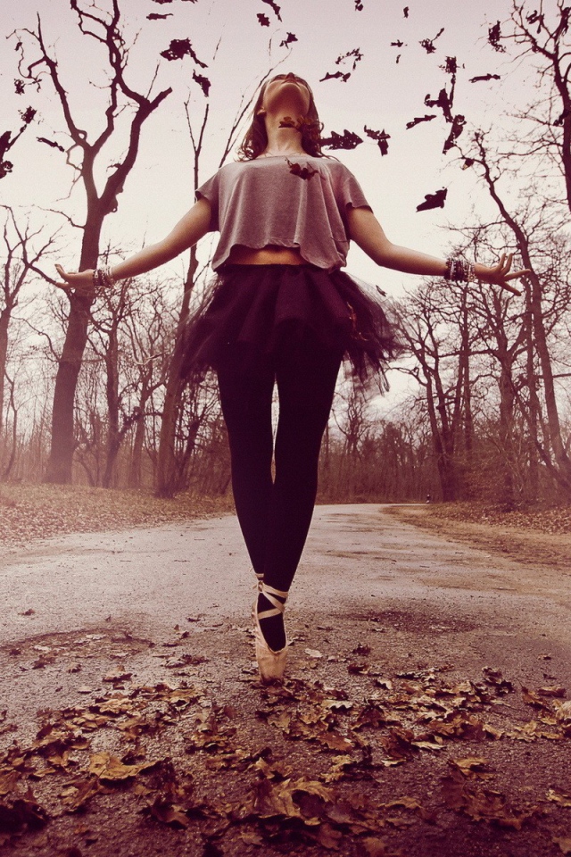 Autumn dancing ballerina