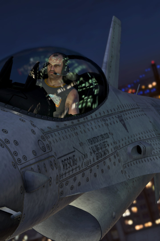 Бандит из GTA 5 в самолете