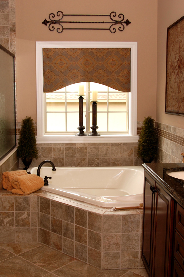 Ванная в коричневых тонах