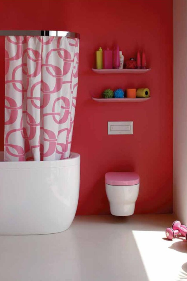 Ванная комната в красных тонах