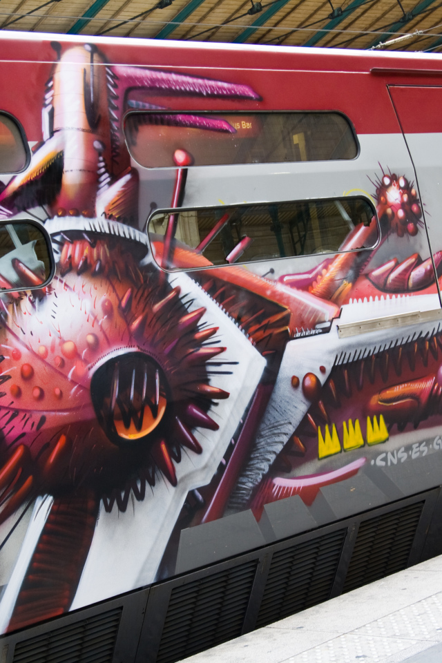 Красивое граффити на поезде