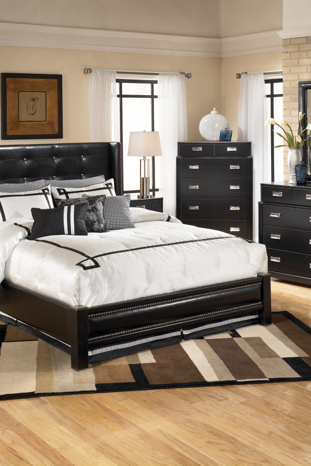 Черная мебель в спальне