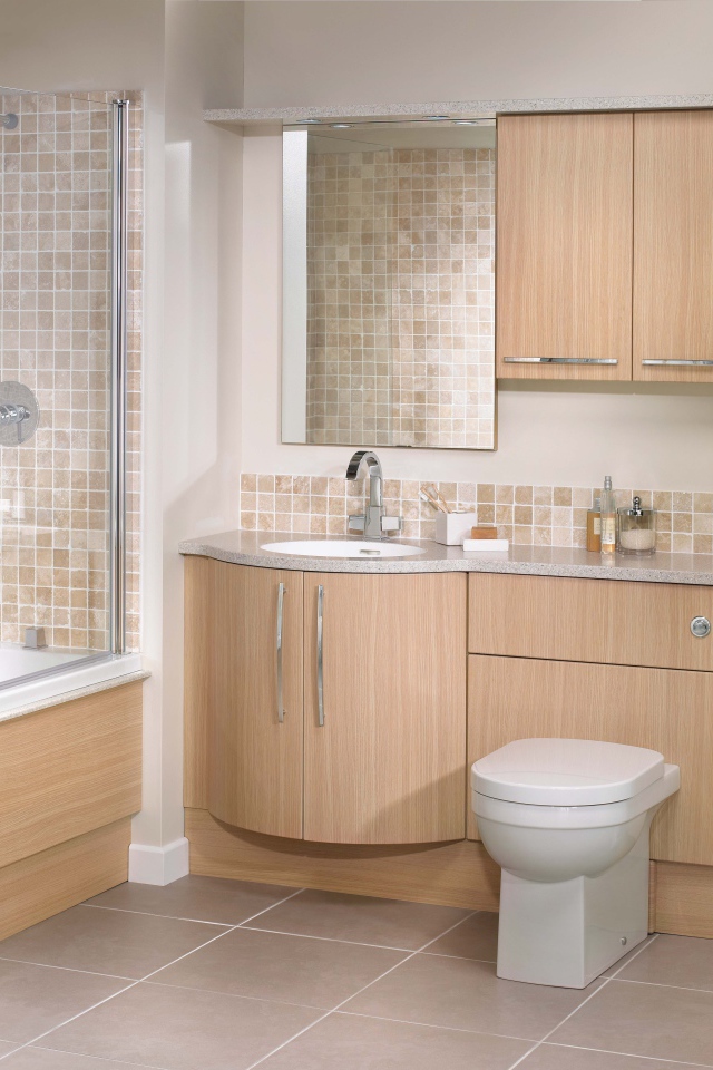 Коричневый декор ванной