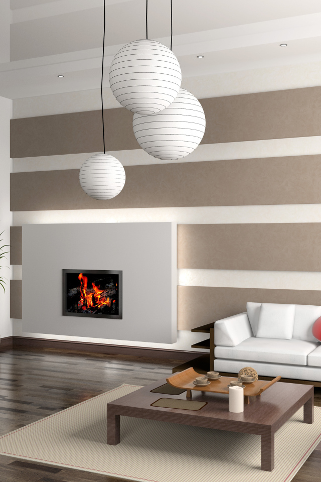 Люстра шар в гостиной