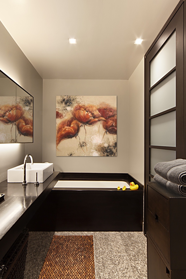 Светло коричневой оформление ванной