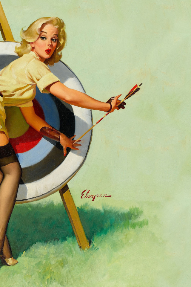 Рисунок ретро девушки