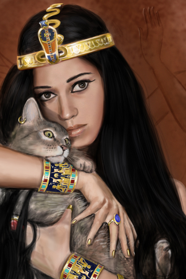 Египетская царица с кошкой