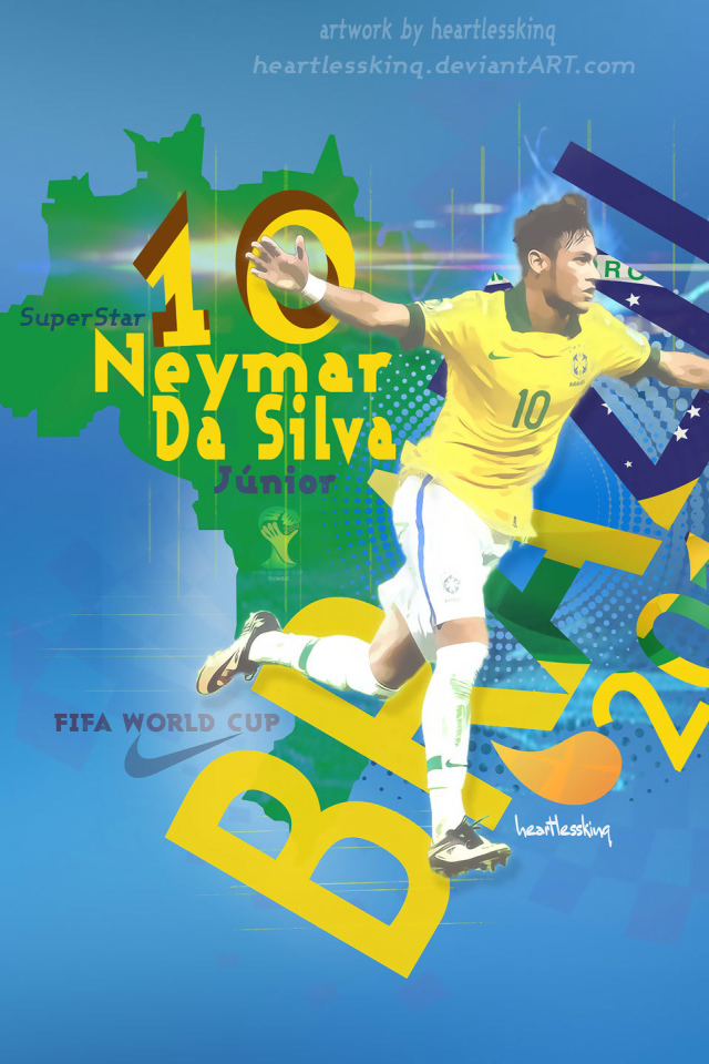 Футболист Неймар да Силва на Чемпионате мира по футболу в Бразилии 2014