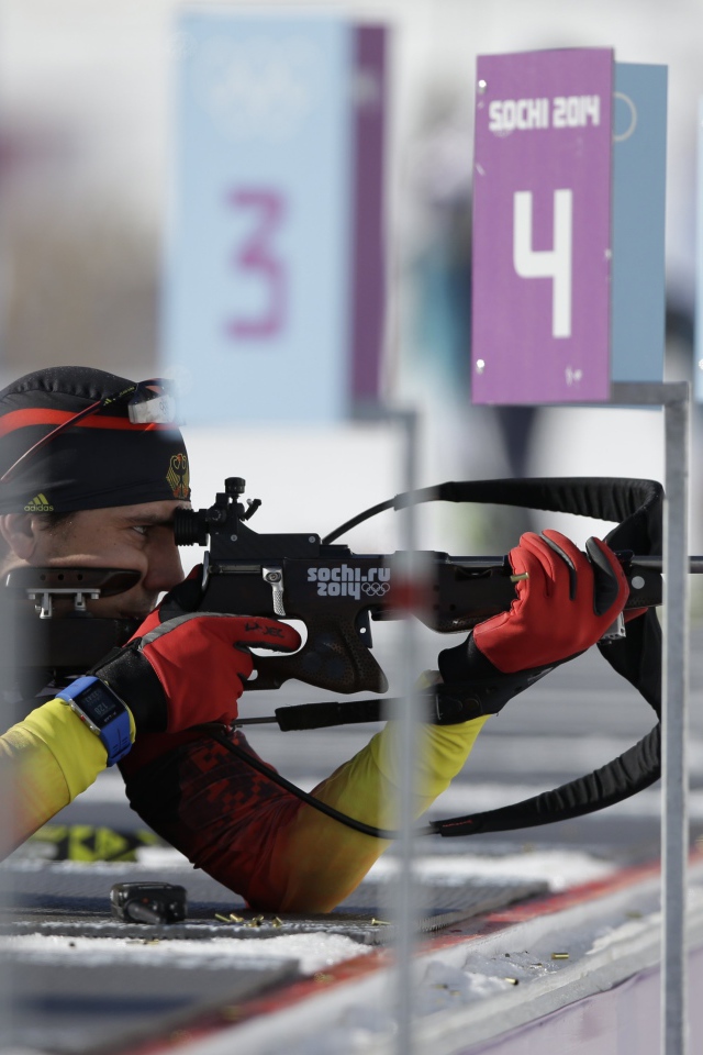 Немецкий биатлонист Арнд Пайффер на олимпиаде в Сочи