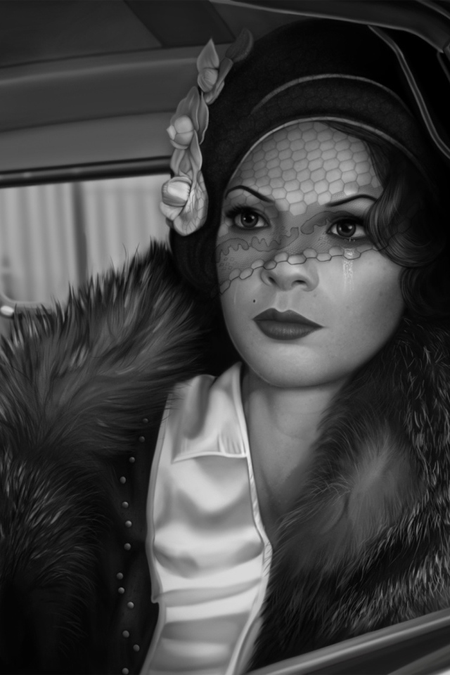 Девушка в ретро шляпе