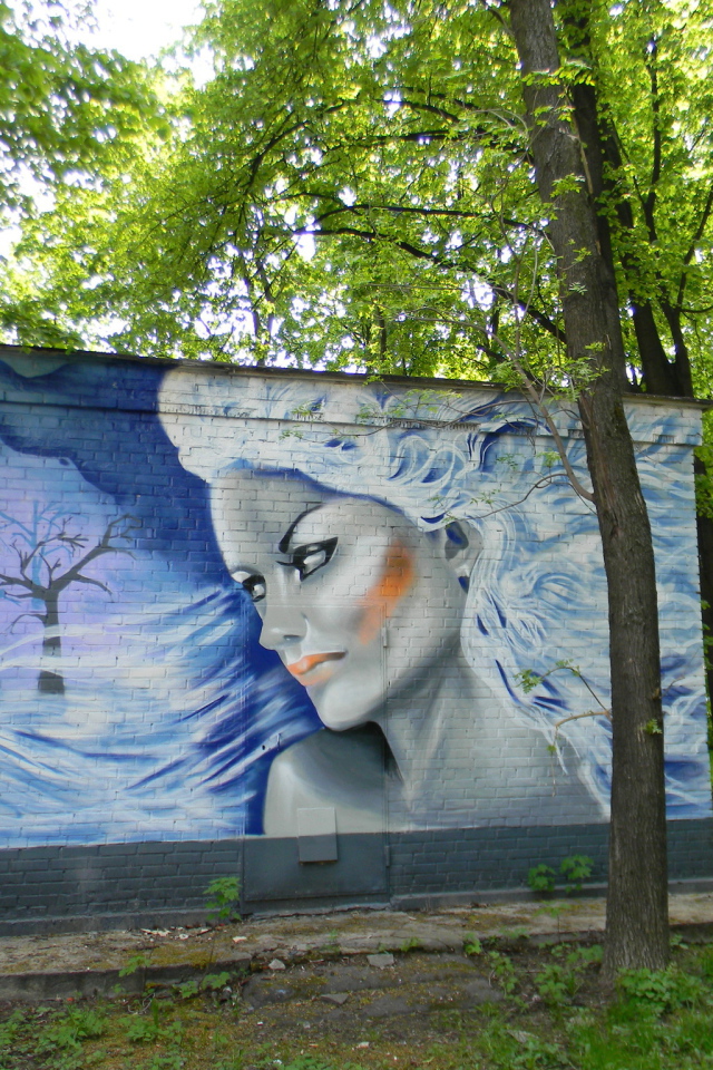 Граффити, красивая женщина