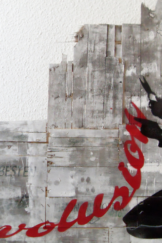 Граффити, девочка с ножницами