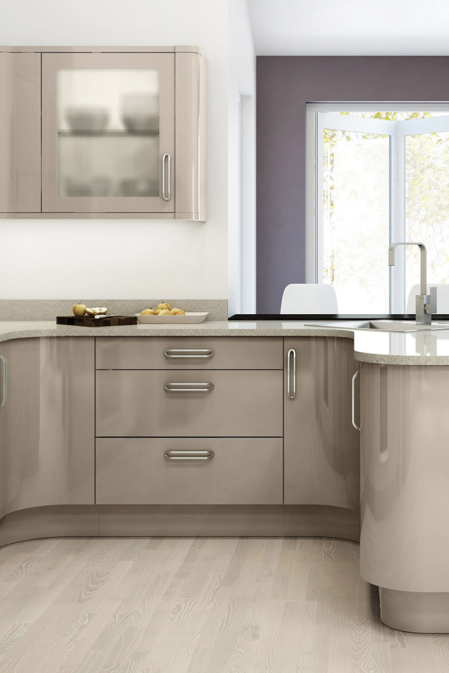 Серая мебель в кухне