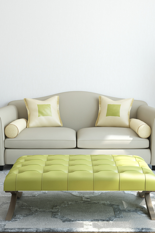 Серо белый тон гостиной