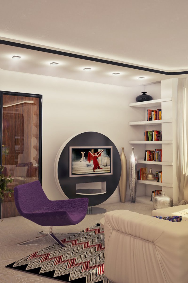 Зеленый букет в гостиной