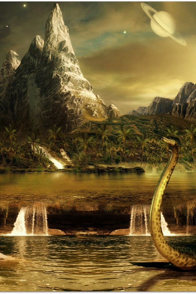 Пейзаж с динозаврами