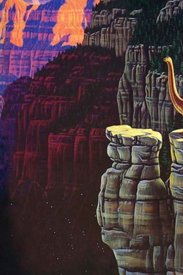 Пейзаж с динозаврами