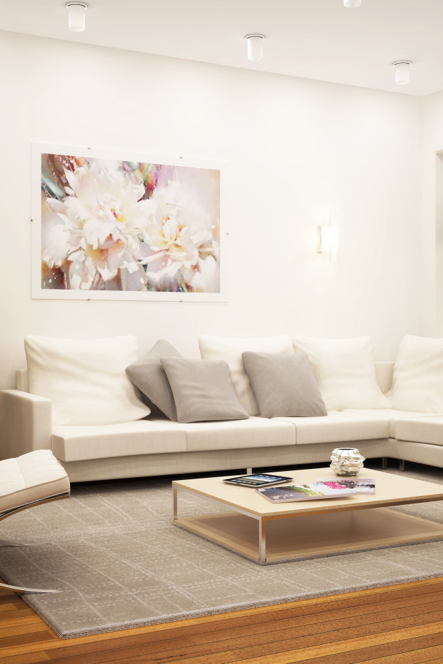 Большая софа в гостиной