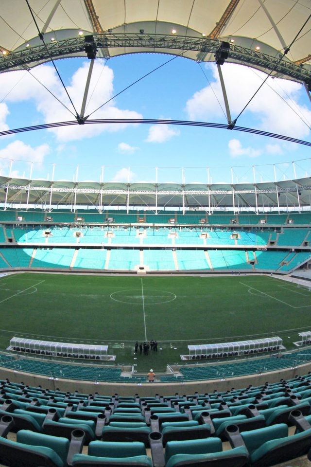 Утро на стадионе на Чемпионате мира по футболу в Бразилии 2014