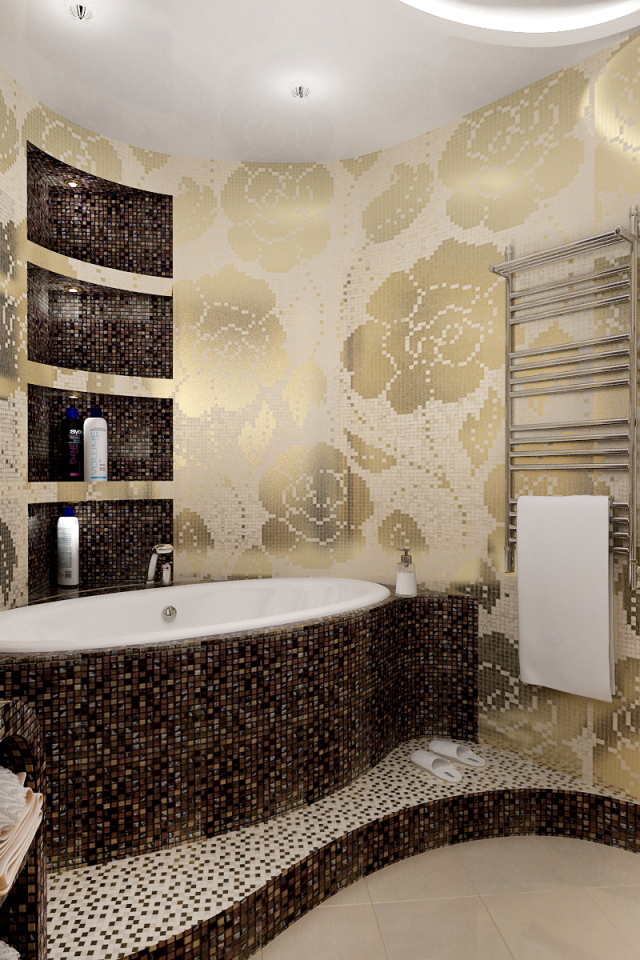 Орнамент из плиток в ванной