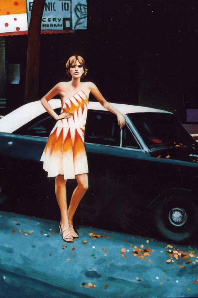 Фотография Женщина и черный автомобиль