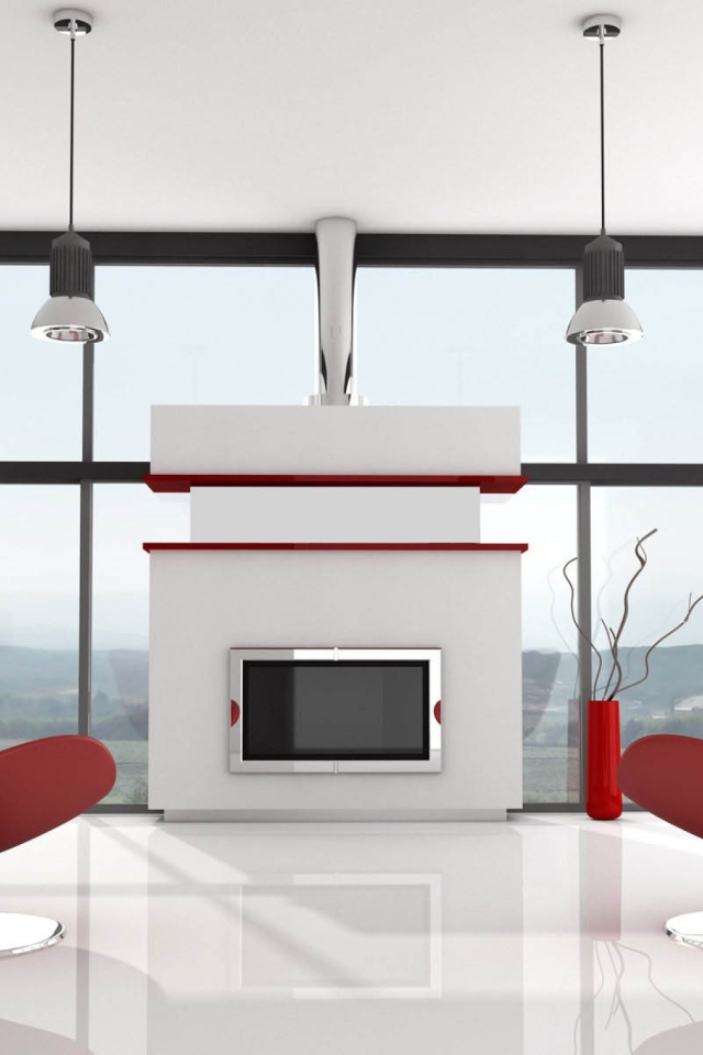 Красные кресла в гостиной