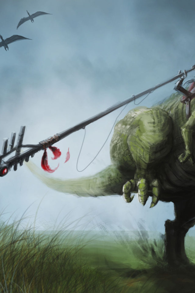 Всадник на динозавре