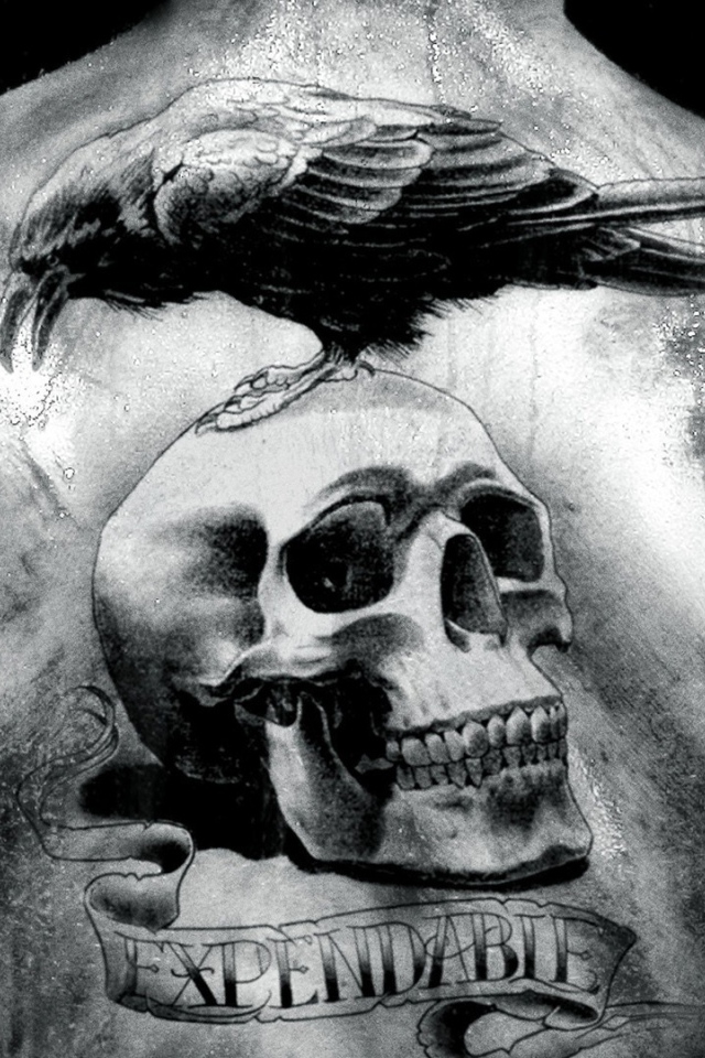 Тату череп на спине