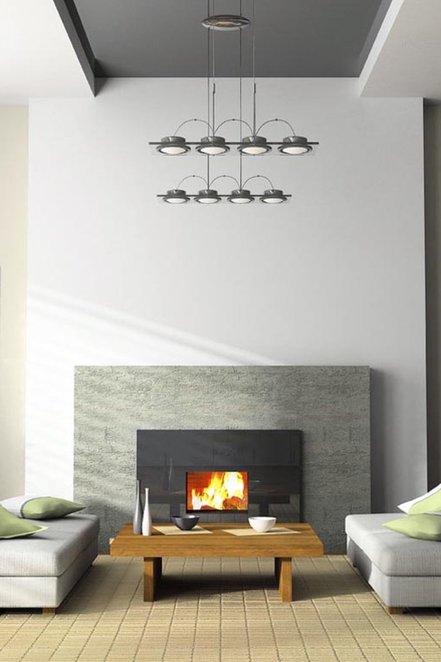 Высокий потолок в гостиной