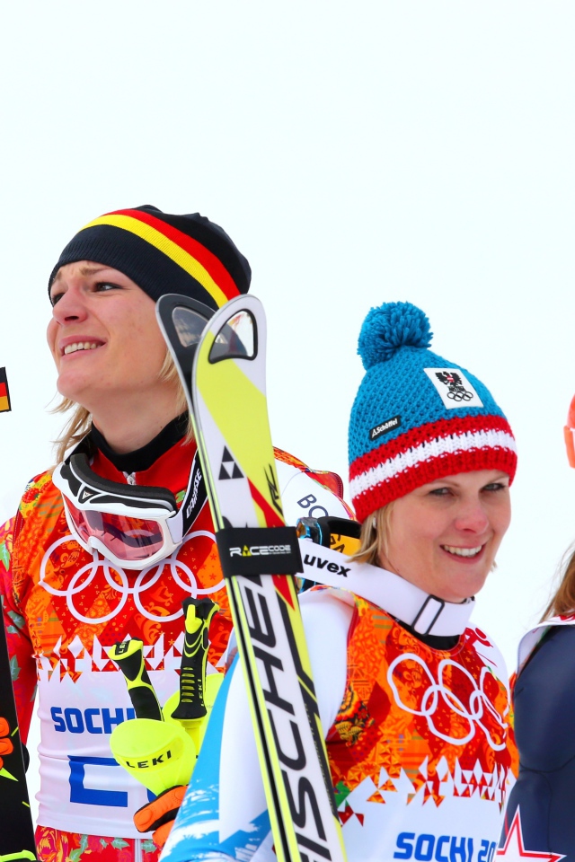 Обладательница серебряной и бронзовой медали в дисциплине горные лыжи Николь Хосп на олимпиаде в Сочи
