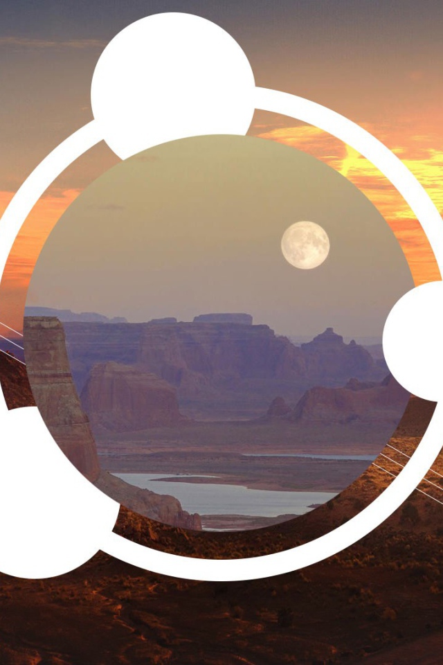 Абстрактные круги на фоне каньона