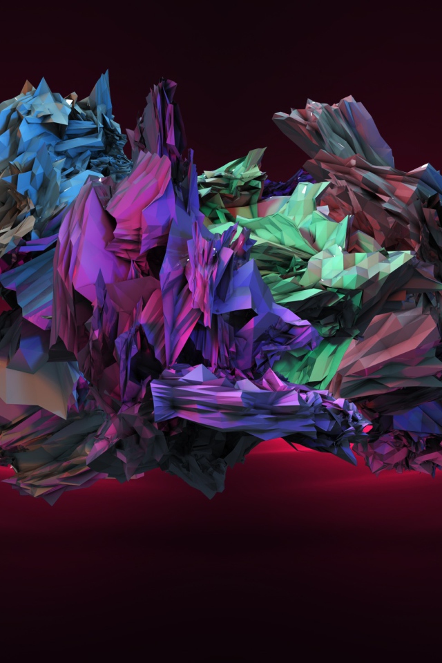 Абстрактный кристалл на красном фоне