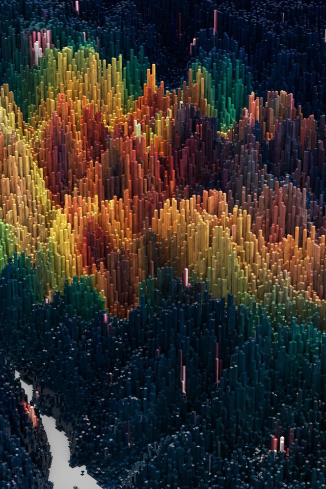 Пейзаж из абстрактных столбов