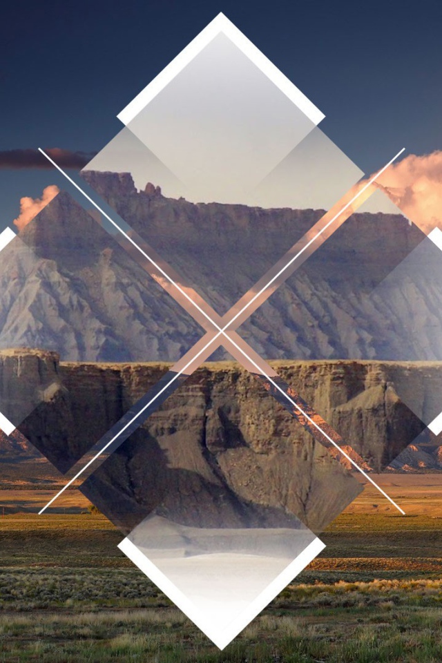 Абстракция на фоне скал