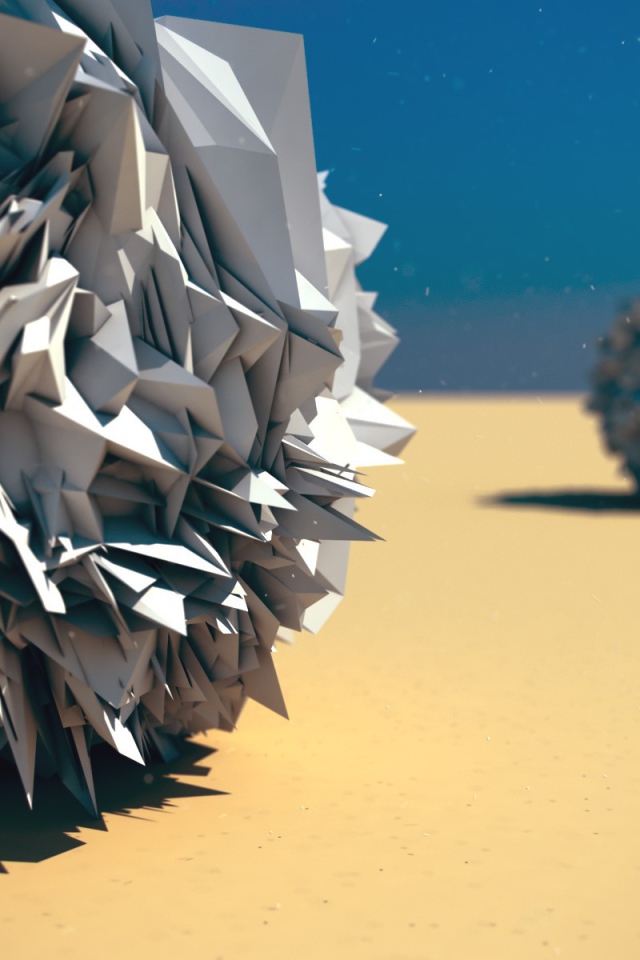 Шары из бумаги в пустыне