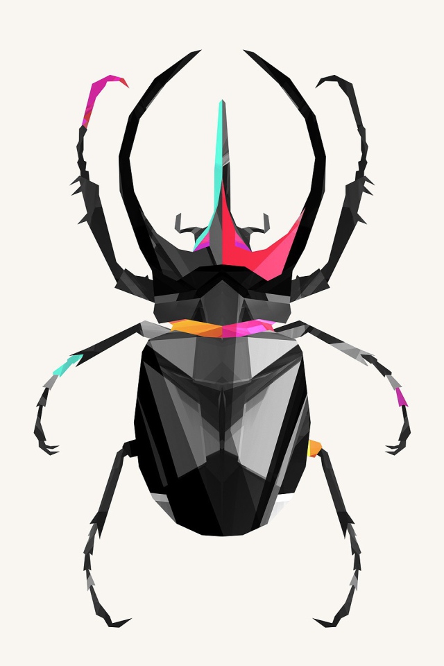 Жук с рогами, 3-Д модель