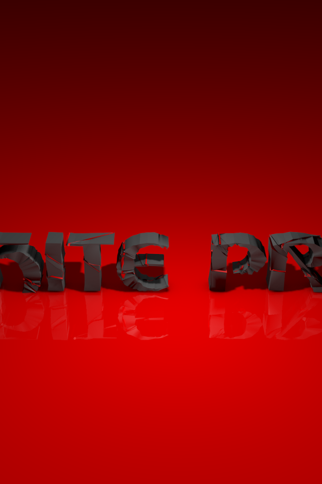 Черная надпись на красном фоне, 3Д модель